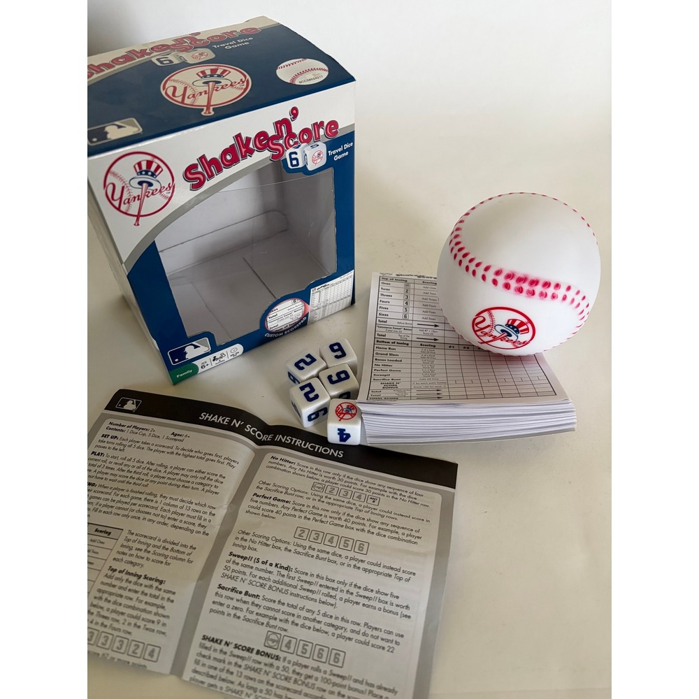 New York Yankees MLB Shake N' Score Dice Game Travel Family Board